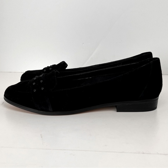 Anne Klein Shoe Size 9 Flat Loafer Black Suede Leather I-Flex AK7DYAMOND EUC - Picture 4 of 12